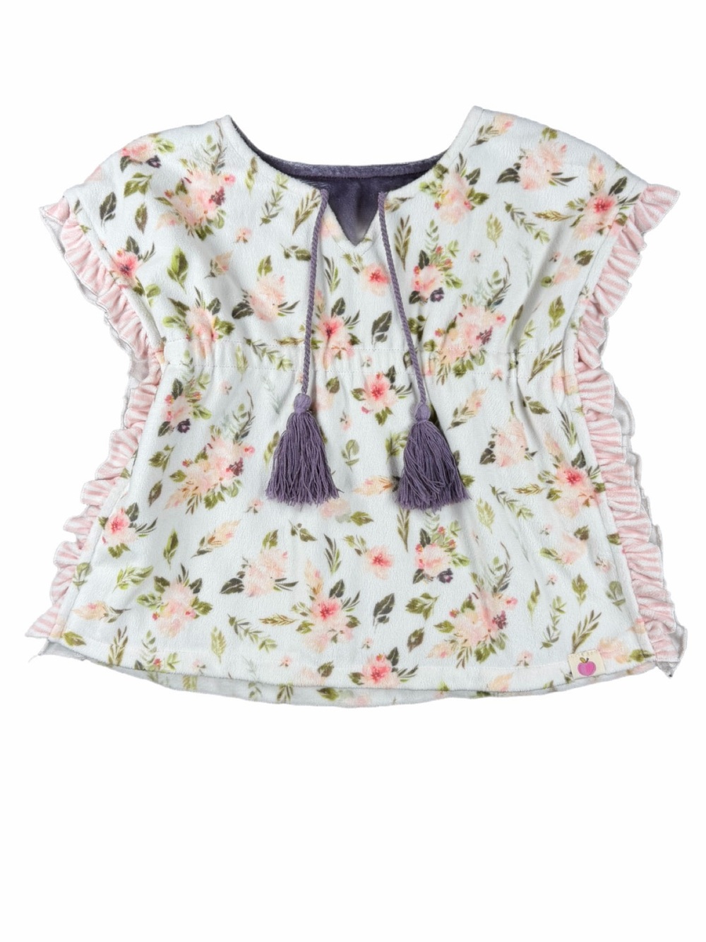 CHEEKY PLUM Baby Girl Minky Ruffle Swim Cover Up - 12-24M